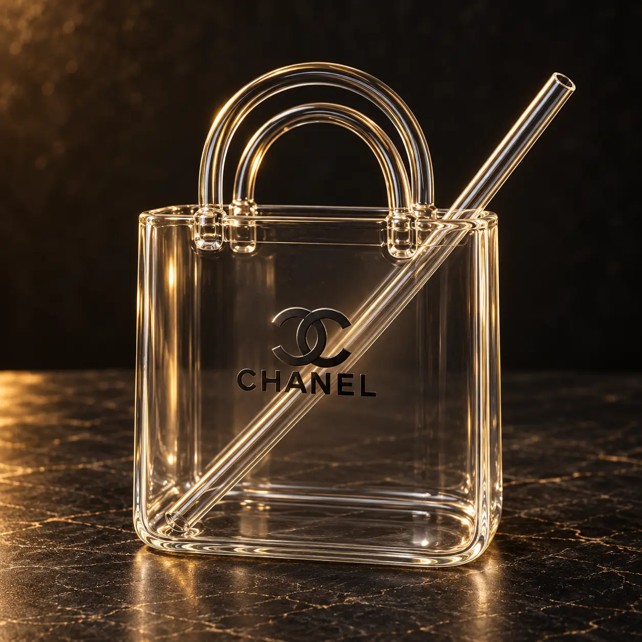 Cocktail Virgin Chanel servi dans son verre sac à main de 50 cl